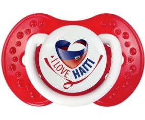 I Love Haiti Sucette LOVI Dynamic Blanc-rouge classique