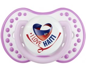 I Love Haiti Sucette LOVI Dynamic Blanc-mauve classique