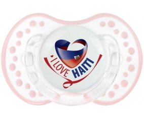 I Love Haiti Sucette LOVI Dynamic Retro-blanc-rose-tendre classique