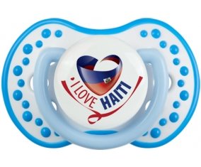 I Love Haiti Sucette LOVI Dynamic Blanc-bleu phosphorescente