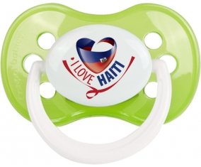 I Love Haiti Sucette Anatomique Vert classique
