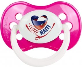 I Love Haiti Sucette Anatomique Rose foncé classique
