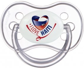 I Love Haiti Sucette Anatomique Transparente classique