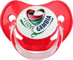 I Love Gambia Tétine Physiologique Rouge à paillette