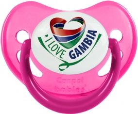 I Love Gambia Tétine Physiologique Rose phosphorescente