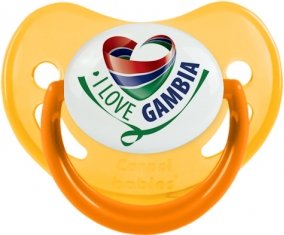 I Love Gambia Tétine Physiologique Jaune phosphorescente