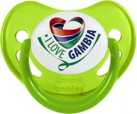 I Love Gambia Tétine Physiologique Vert phosphorescente