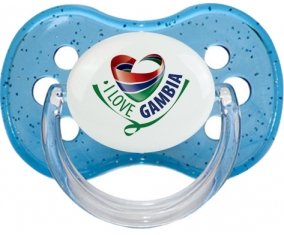 I Love Gambia Sucete Cerise Bleu à paillette