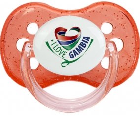 I Love Gambia Sucete Cerise Rouge à paillette