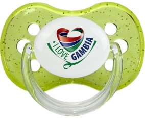 I Love Gambia Sucete Cerise Vert à paillette