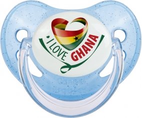 I Love Ghana Sucete Physiologique Bleue à paillette