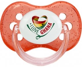 I Love Ghana Sucette Cerise Rouge à paillette