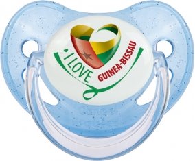 I Love Guinea-Bissau Sucette Physiologique Bleue à paillette
