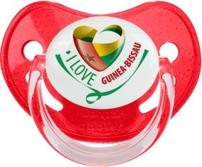 I Love Guinea-Bissau Sucette Physiologique Rouge à paillette