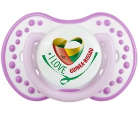 I Love Guinea-Bissau Sucette LOVI Dynamic Blanc-mauve classique