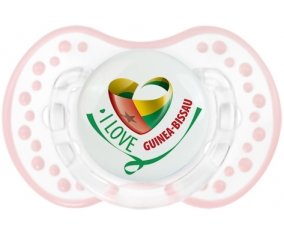 I Love Guinea-Bissau Sucette LOVI Dynamic Retro-blanc-rose-tendre classique