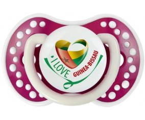 I Love Guinea-Bissau Sucette LOVI Dynamic Fuchsia phosphorescente