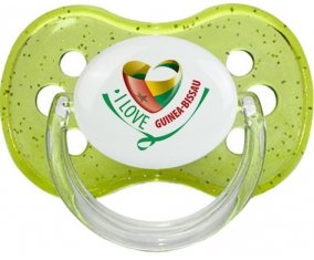I Love Guinea-Bissau Sucette Cerise Vert à paillette