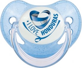 I Love Honduras Sucette Physiologique Bleue à paillette
