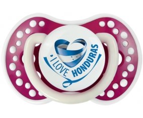 I Love Honduras Sucette LOVI Dynamic Fuchsia phosphorescente