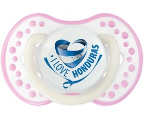 I Love Honduras Sucette LOVI Dynamic Blanc-rose phosphorescente