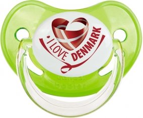 I Love Denmark Tétine Physiologique Vert classique