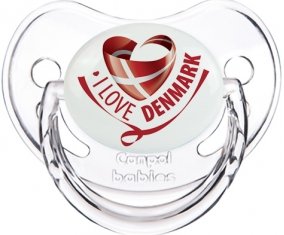 I Love Denmark Tétine Physiologique Transparent classique