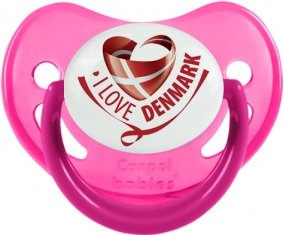 I Love Denmark Tétine Physiologique Rose phosphorescente