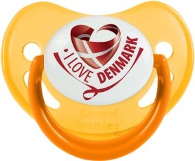 I Love Denmark Tétine Physiologique Jaune phosphorescente