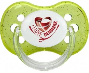 I Love Denmark Sucete Cerise Vert à paillette