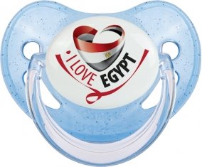 I Love Egypt Sucette Physiologique Bleue à paillette