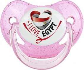 I Love Egypt Sucette Physiologique Rose à paillette