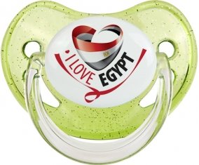 I Love Egypt Sucette Physiologique Vert à paillette