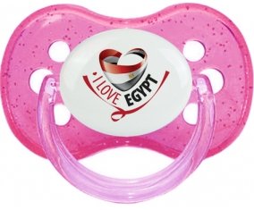 I Love Egypt Sucette Cerise Rose à paillette