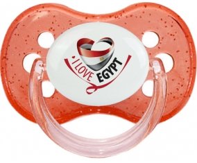I Love Egypt Sucette Cerise Rouge à paillette