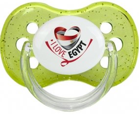 I Love Egypt Sucette Cerise Vert à paillette