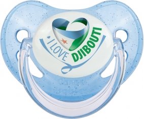 I Love Djibbouti Sucette Physiologique Bleue à paillette