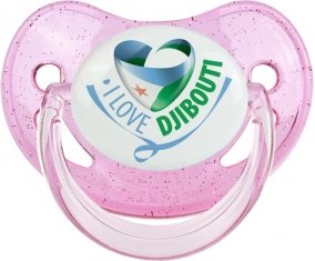 I Love Djibbouti Sucette Physiologique Rose à paillette