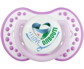 I Love Djibbouti Sucette LOVI Dynamic Blanc-mauve classique