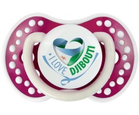 I Love Djibbouti Sucette LOVI Dynamic Fuchsia phosphorescente