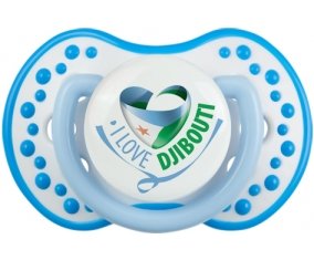 I Love Djibbouti Sucette LOVI Dynamic Blanc-bleu phosphorescente