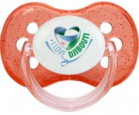 I Love Djibbouti Tétine Cerise Rouge à paillette