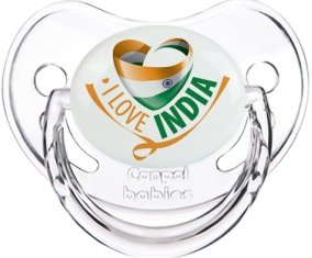 I Love India Tétine Physiologique Transparent classique