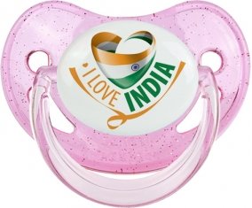 I Love India Tétine Physiologique Rose à paillette