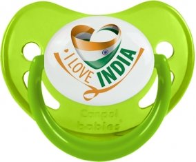 I Love India Tétine Physiologique Vert phosphorescente