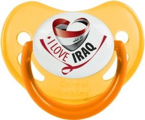 I Love Iraq Sucette Physiologique Jaune phosphorescente