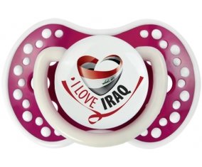 I Love Iraq Sucette LOVI Dynamic Fuchsia phosphorescente