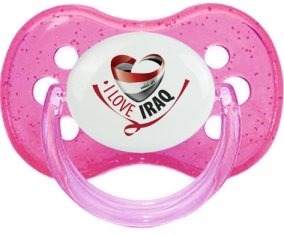 I Love Iraq Sucette Cerise Rose à paillette