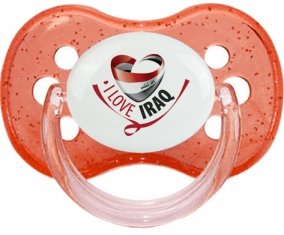 I Love Iraq Sucette Cerise Rouge à paillette