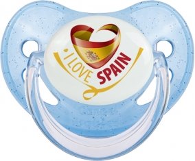 I Love Spain Sucette Physiologique Bleue à paillette